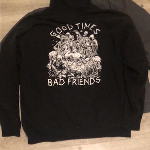Sketchy Tank Hoodie Good Times Bad Friends Black XL Mens